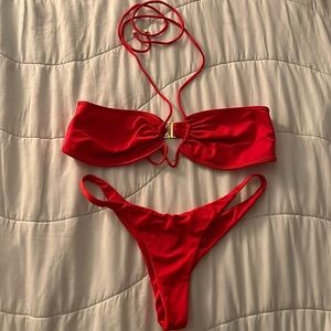 Sommer Swim red bikini! Worn once. Bottoms are a small and top is a large!